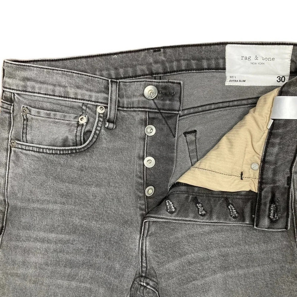 Rag & Bone Women's Gray Fly Button Slim Fit Jean. Sz: 30 - Picture 9 of 10